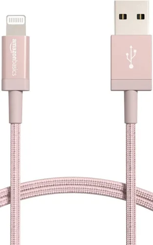 Vista 15 de Amazon Basics - Cable cargador USB trenzado de nailon - Cargador para iPhone con certificación MFi Gris-oscuro