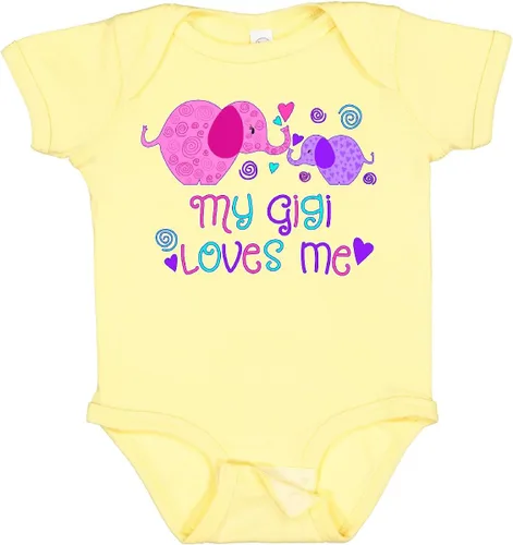 Vista 29 de inktastic My Gigi Loves Me - Body lindo de elefantes para bebé 0020 Blanco