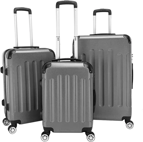 Vista 60 de Juego de equipaje de 3 piezas – Maletas con ruedas giratorias multidireccionales – Bolsa de viaje Maleta ABS con bloqueo TSA – Maletas de carcasa