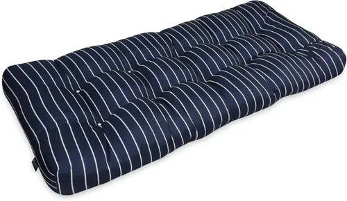 Vista 5 de Classic Accessories Cojín de banco para exteriores, azul marino clásico, rayas, 48 pulgadas de ancho x 18 pulgadas de profundidad x 5 pulgadas
