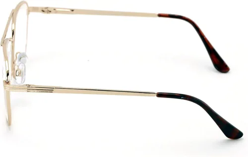 Vista 2 de Gafas de lectura de lágrima de metal - Lector cuadrado de bisagra de resorte de lente grande