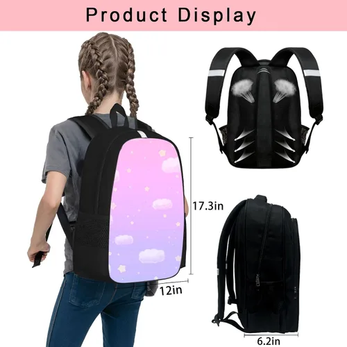 Vista 5 de Mochila de anime de dibujos animados para niñas y mujeres, linda mochila escolar Kawaii, doble capa, gran capacidad, mochila de viaje, Color 3