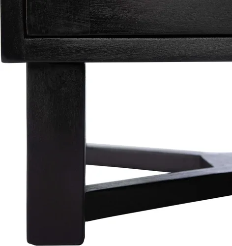 Vista 10 de SAFAVIEH Home Collection Hedwig - Mesita de noche de ratán negro y natural de 2 puertas
