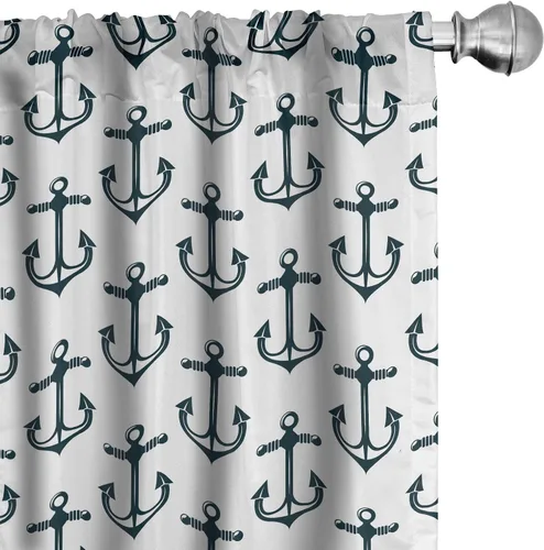 Vista 27 de Ambesonne Paquete de 2 cortinas otoñales para ventana, diseño otoñal con formas intrincadas en espiral y estampado de hojas voladoras, juego ligero