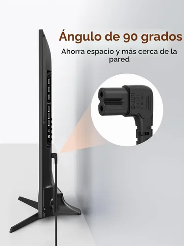 Vista 2 de CableCreation Cable de alimentación angular no polarizado de 2 ranuras en ángulo de 18 AWG (IEC320 C7 a Nema 1-15P), 3.0 ft / negro