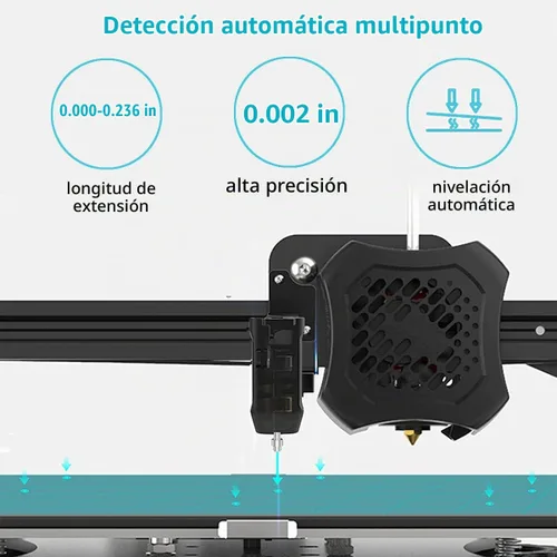 Vista 2 de Kit de sensor de nivelación automática de cama CR Touch de Creality para impresora 3D con pinza de presión metálica para Ender 3/Ender 3 V2/Ender 3
