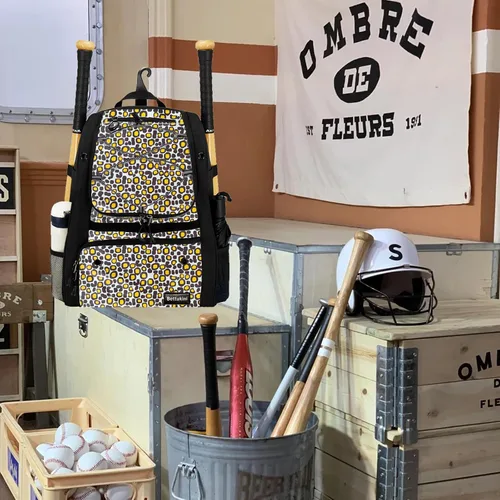 Vista 79 de Bolsa de béisbol juvenil con compartimento ventilado para zapatos, bolsa de bate de sóftbol para guantes de bateo, casco, equipo de teeball
