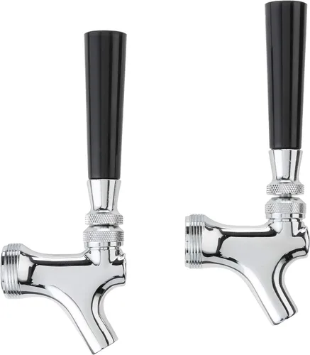 Vista 2 de Llave de cerveza de almacén Draft y kit de mango de 4 pulgadas con manija negra (selecciona 1 o 2 paquetes), Cromado