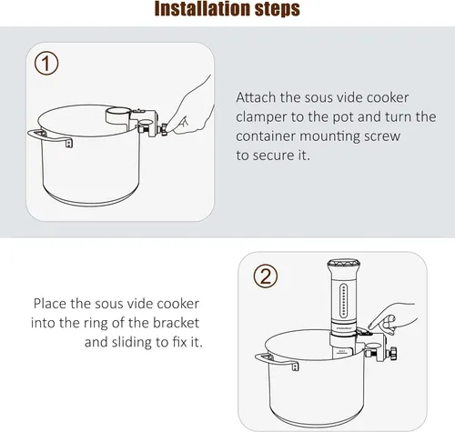 Vista 4 de Reemplazo de abrazadera de soporte Sous Vide para todos los KitchenBoss Sous-Vide BK300 Sous Vide Cooker Fixing Bracket, Compatible with all