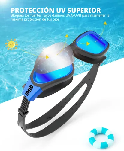 Vista 6 de OMID Kids Swim Goggles, P2mini Polarized Swimming Goggles Comfortable for Age 6-14