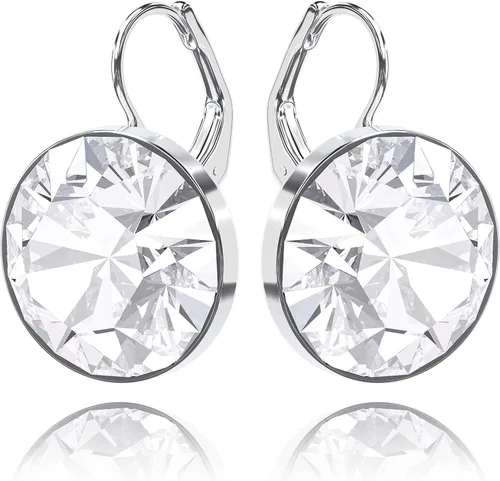 Vista 11 de Hermosos aretes solitarios para mujer - Adornos con cristales austriacos, cierre de palanca, perfectos para cualquier ocasión, regalos ideales