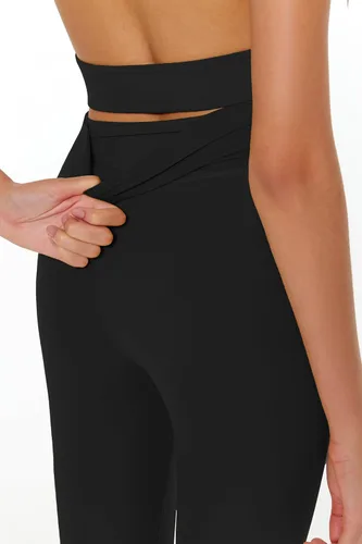 Vista 5 de Leggings de yoga para mujer, pantalones de entrenamiento de 25 pulgadas, cintura alta, sin costuras frontales, control de abdomen, sensación