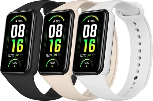 Vista 7 de Amzpas Bandas de TPU para Amazfit Band 7 Fitness & Health Tracker, paquete de 3 pulseras suaves y transpirables, correa deportiva de repuesto