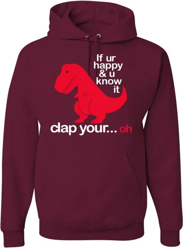 Vista 41 de Wild Bobby Sudadera con capucha unisex con estampado "If You're Happy and You Know it" de Dinausor