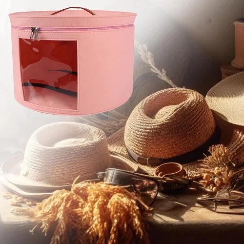 Vista 6 de KLKCMS Caja de almacenamiento para sombreros, plegable, apilable, portátil, para mujeres y hombres, cajas de viaje para sombreros de viaje, cajas
