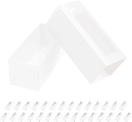 Vista 9 de 30 cajas de macarons para 4 o 5 macarons, cajas de regalo doradas para macarons, cajas de dulces, caja de macarons con ventana transparente