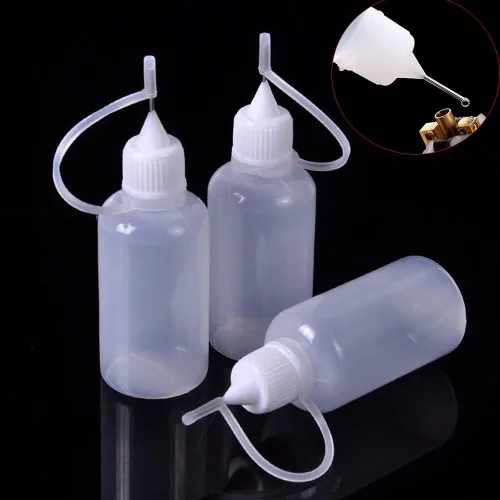 Vista 3 de Botella de pegamento con punta de aguja, gotero vacío, aplicador de botellas de plástico, herramienta de quilling, pegamento de punta de precisión