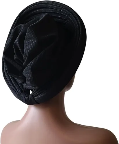 Vista 5 de ADEPAPLUS Handmade African Turban Gele Headwrap (One Size Fits Most Heads), Handmade African Head Wrap, Already Made, Colorful Head Tie For Women