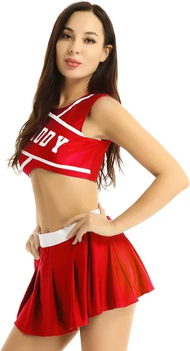 Vista 2 de iiniim Conjunto de uniforme de animación para mujer con estampado de papi para animadoras, juego de rol, cosplay