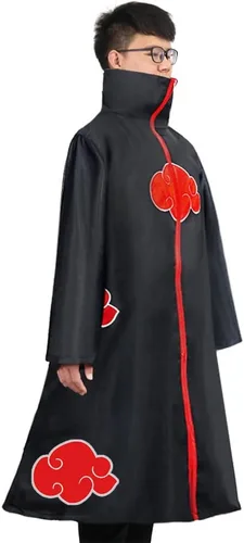 Vista 6 de Disfraz de capa Akatsuki Itachi Uchiha Cosplay Capa para adultos fanáticos de Halloween