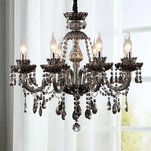 Vista 10 de Apliques de Pared de Cristal Luces de Pared Elegantes Lámpara de Pared de Cristal Gris Retro Juego de 2 Candelabro de Estilo Europeo Adecuado