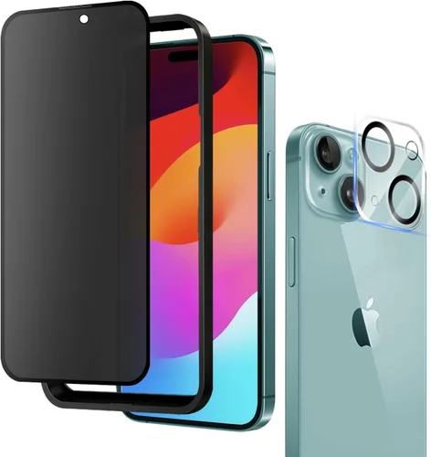 Vista 7 de Protector de pantalla de privacidad mate para iPhone 14 Pro Max de 6.7 pulgadas con protector de lente de cámara, cobertura completa, antirreflejos