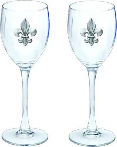 Vista 10 de Heritage Pewter Copas de vidrio de Arkansas, juego de 2, copas de vino de copa de 12 onzas, vidrio de peltre elaborado por expertos