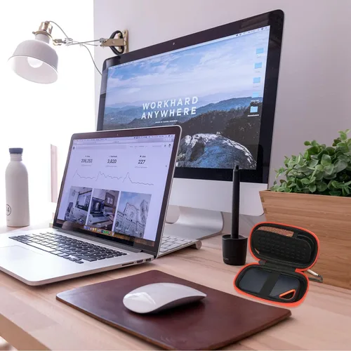 Vista 7 de Funda para SanDisk Extreme Pro/SanDisk Extreme Portable External SSD, cubierta de viaje portátil para disco duro Sandisk y Extreme (negro)