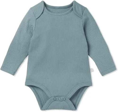 Vista 8 de MORI Body unisex de manga larga para bebé de viscosa de bambú y algodón orgánico, cómodo mameluco para niños y niñas