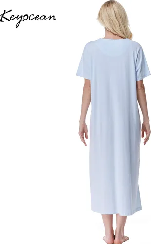 Vista 8 de Keyocean - Camisones para mujer, 100% algodón, suave, ligero, cómodo, ropa de dormir