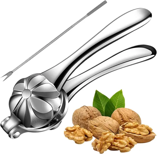 Vista 11 de Nut Crackers - Galletas de nuez de alta resistencia con 2 tenedores/púas de acero inoxidable para mariscos, cascanueces con mango antideslizante