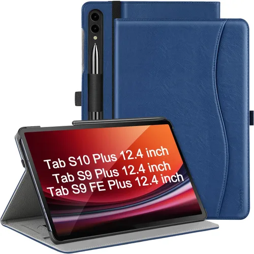 Vista 8 de ZtotopCases Funda para Samsung Galaxy Tab S10 Plus Case 2024/S9 Plus/S9 FE Plus 5G 12.4 pulgadas 2023, funda de piel sintética premium con correa