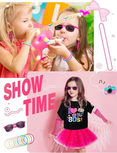Vista 2 de VVHAITUO Disfraces de los años 80 para niños, disfraz de los años 80 para niñas, trajes de los años 80 para niñas, para cosplay, fiesta de los años