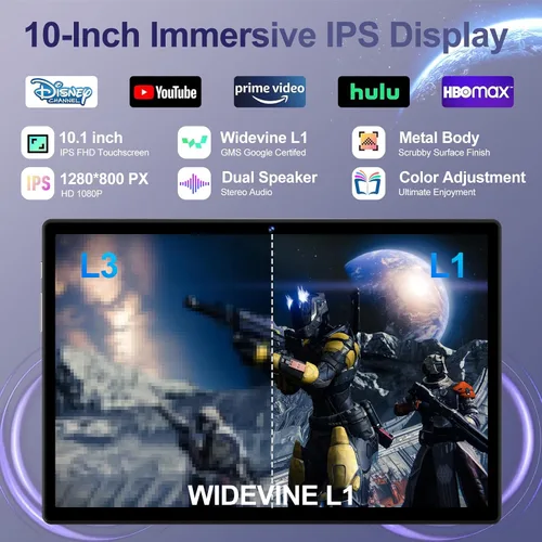 Vista 5 de Tablet Android 15 2025 con teclado Gemini AI, Tablets de electrónica de 30GB+128GB de ocho núcleos con pantalla IPS HD de 10 pulgadas, 8000mAh