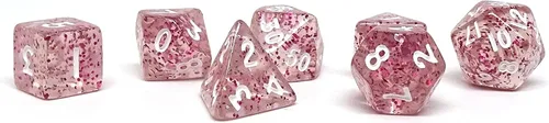 Vista 8 de Mini colección de dados poliédricos de 0.394 pulgadas - Incluye un D20, D12, D10, D8, D6, D4 y D00 (Aqua Shine)