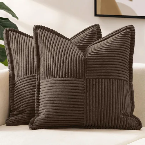 Vista 10 de MIULEE - Juego de 2 fundas de almohada beige de 12 x 12 pulgadas con entretejido, fundas de almohada a rayas bohemias supersuaves con textura