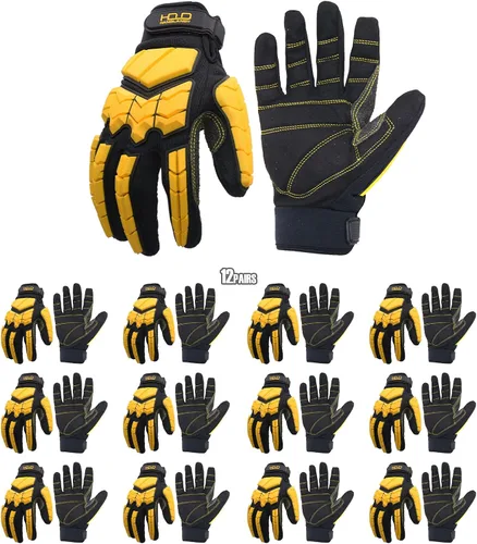 Vista 14 de HANDLANDY Anti Vibration Gloves, SBR Padding, TPR Protector, Mechanic Work Gloves
