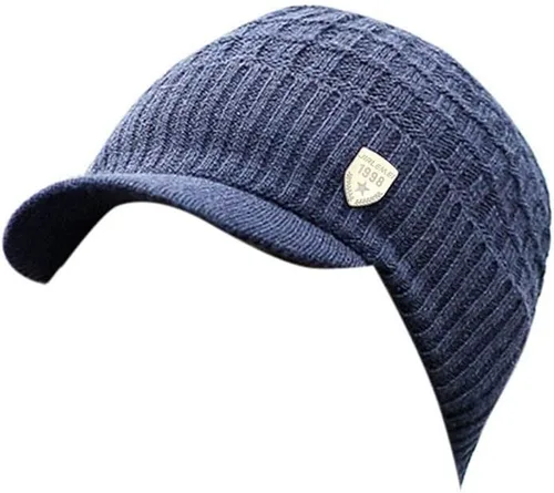 Vista 3 de Gorro de esquí de punto de lana de invierno de ganchillo para hombre