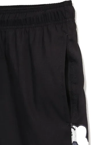 Vista 6 de WDIRARA Traje de baño con estampado de letras de dibujos animados para hombre, con bolsillo inclinado y cordón