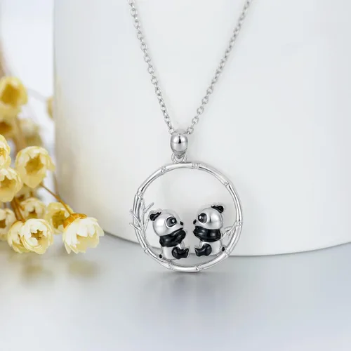 Vista 5 de Collar de plata de ley 925 de cuervoáguilabúhofénixpandacolibríleónpolillaleopardomarlin, para mujeres y hombres, colgante de animales, joyería