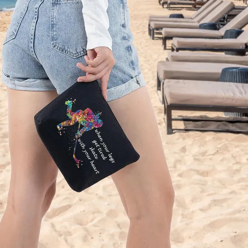 Vista 7 de G2TUP Bolsa de cosméticos de hockey sobre hielo, estuche de maquillaje para jugadores de hockey, regalo para niñas cuando tus piernas se cansan