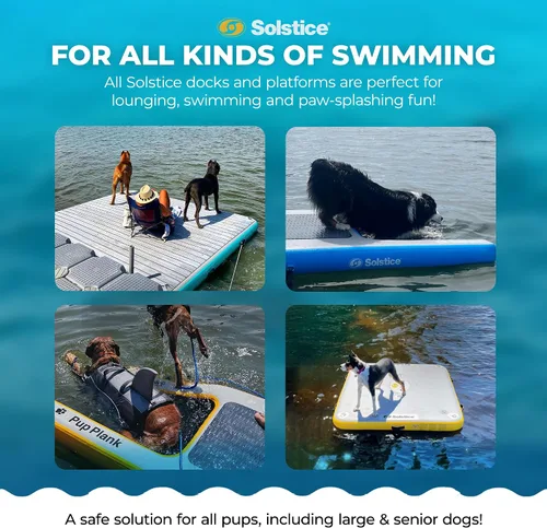 Vista 9 de SOLSTICE Inflatable Pup Plank, Dog Water Ramp for Boats & Docks, Boost Step