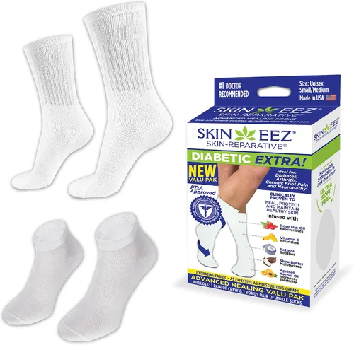 Vista 8 de Skineez - Calcetines hidratantes para diabéticos, Negro