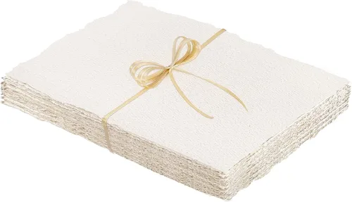 Vista 10 de Prudiut 25 hojas de papel de acuarela de algodón con borde deckled de 300 GSM, 2 x 3.5 pulgadas, blanco, texturizado, ideal para pintura