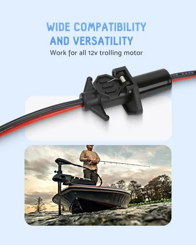 Vista 5 de Enchufe de motor de arrastre, enchufe y receptáculo de motor de arrastre de 12 V para Minn Kota, motor de arrastre impermeable de conexión rápida