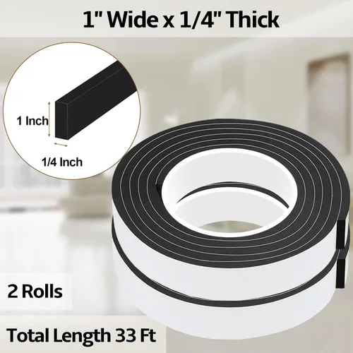 Vista 2 de Cinta de sellado de espuma EVA, 1 pulgada de ancho x 1/4 pulgada de grosor, cinta adhesiva para puertas y ventanas, bloqueador de corrientes