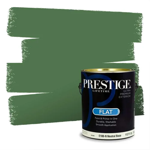 Vista 28 de Prestige Paints - Pintura exterior e imprimación en uno, 1 galón, plano, compatibilidad comparable con el color menta «Whipped Mint» de Behr