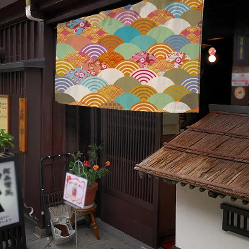 Vista 16 de Konsilsa Cortina japonesa Noren, letrero de restaurante japonés de sushi, decoración de puerta, cortina para restaurante, sushi, decoración