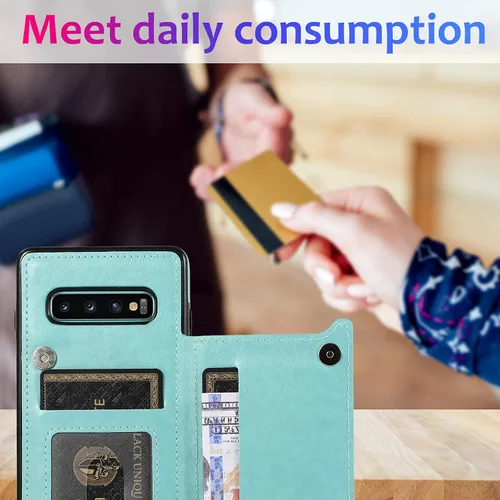 Vista 7 de Asuwish Funda compatible con Samsung Galaxy S10 Plus y protector de pantalla de vidrio templado con ranura para tarjetero, soporte para teléfono