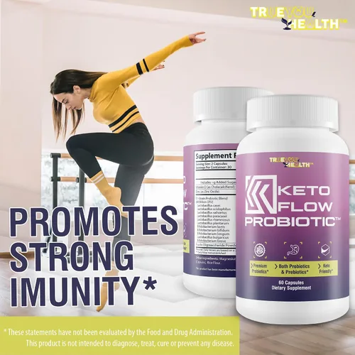 Vista 5 de Keto Flow Probiótico - Probióticos y prebióticos de primera calidad - Fórmula probiótica amigable con Keto - 40 mil millones de UFC - Promueve un